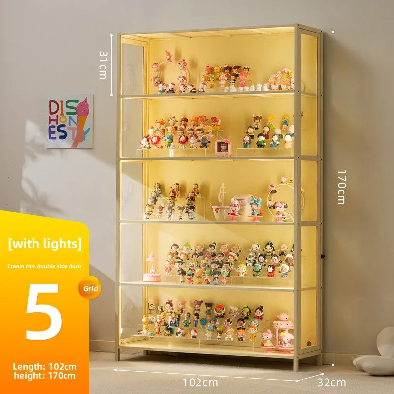 Vitrina de exhibición de madera maciza con puerta de vidrio de lujo, a prueba de polvo, diseño para modelos de cajas ciegas, gabinete de almacenamiento.