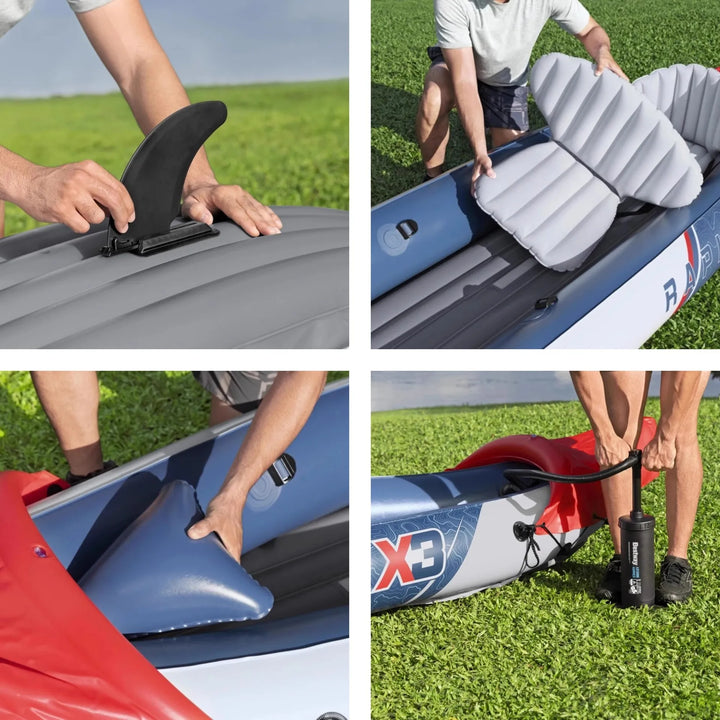 Kayak Individual y Doble, Bote Inflable de Goma, Bote de Pesca, Canoa