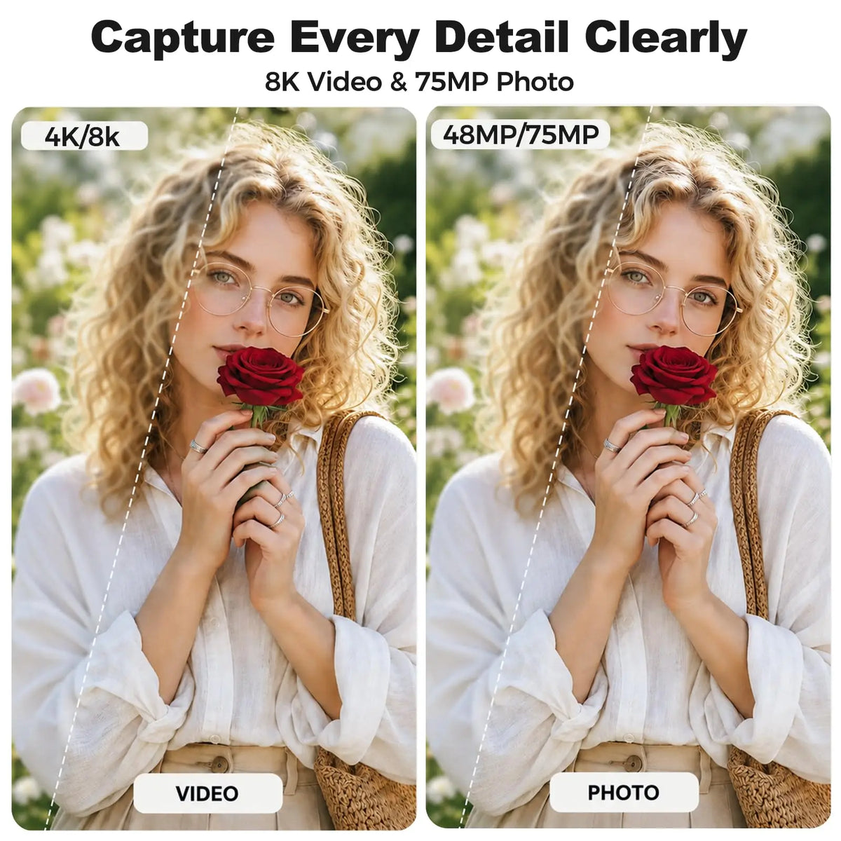 Cámara de Video 8K para Vlogging con Función Picture-in-Picture, WiFi, Zoom Óptico 8X, Visión Nocturna IR, Cámara DV Portátil