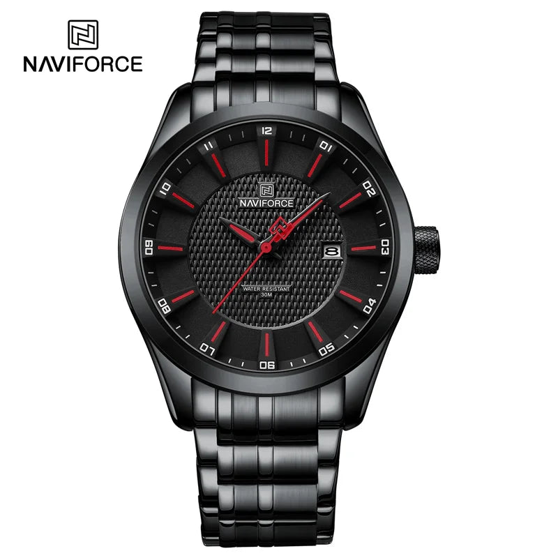 Reloj de pulsera para hombre NAVIFORCE, marca de lujo, fecha automática, reloj de negocios para hombre, acero inoxidable, deportivo, militar, reloj original para hombre 8032