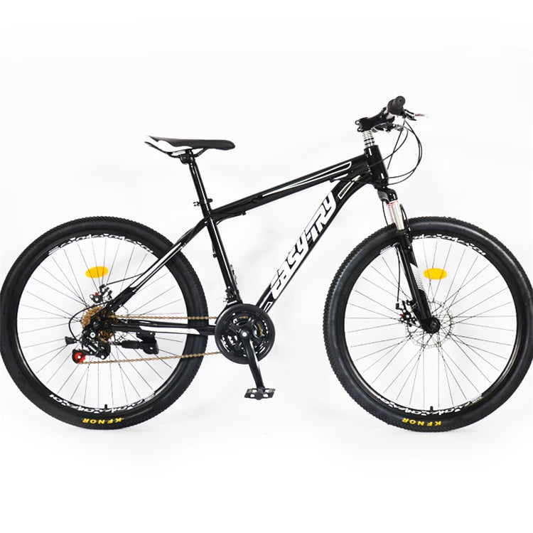 Bicicleta de montaña de 29 pulgadas con suspensión total, 21 velocidades, horquilla de acero, freno de disco y pedal estándar