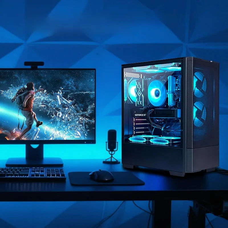 PC de Escritorio - R7 5700X GeForce RTX 5060 8GB, 32GB DDR4 RAM, 1TB NVMe SSD, Refrigeración ARGB, Computadora para Juegos Preensamblada