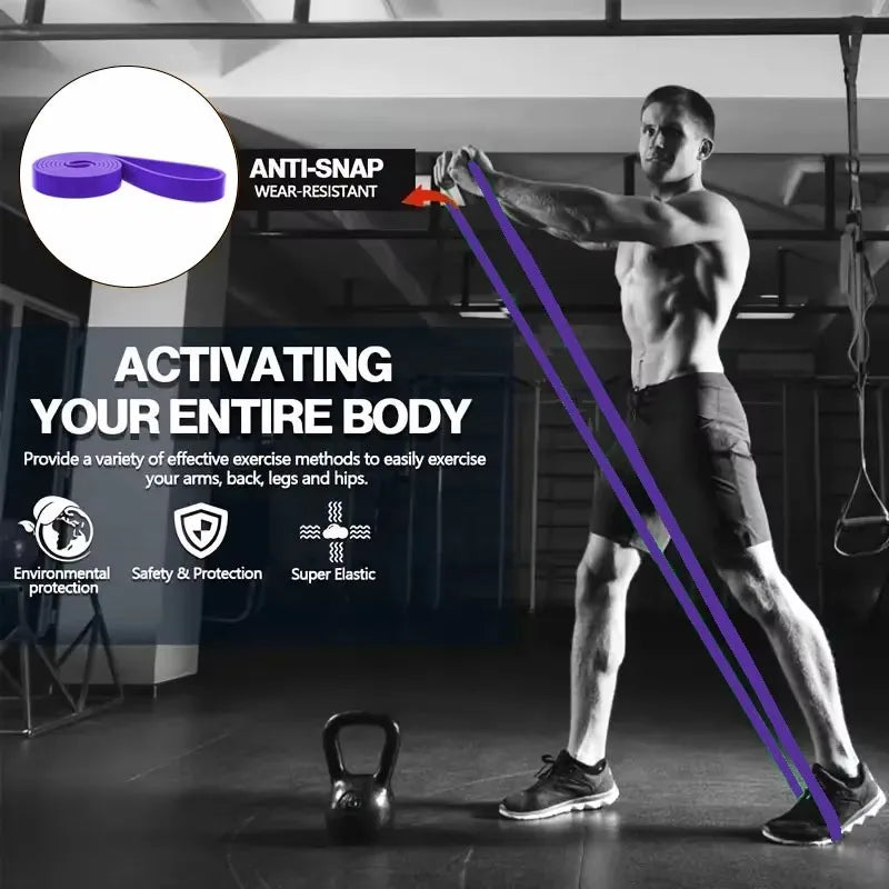 Juego de 4 Bandas de Resistencia de Látex TPE para Yoga, Fitness, Entrenamiento de Tensión, Bandas Elásticas para Ejercicios de Resistencia con Peso