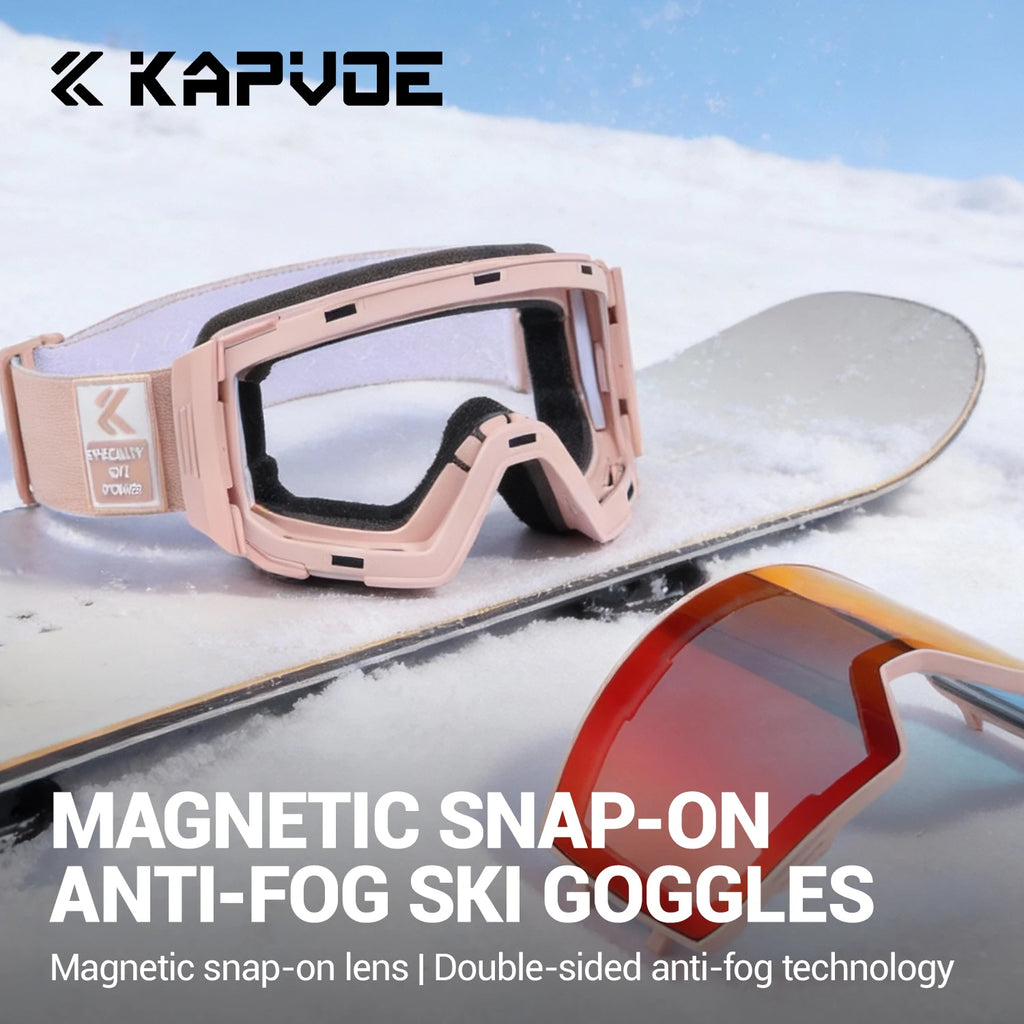 Gafas de esquí Kapvoe UV400 fotocromáticas, con lentes magnéticas antivaho, protección y diseño moderno, para hombres y mujeres, gafas de esquí deportivas.