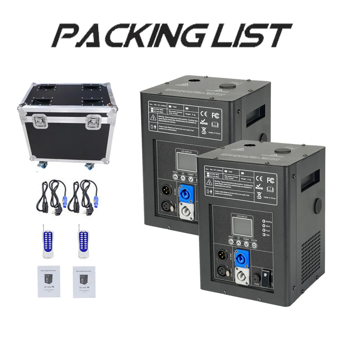 Máquina de Chispas Frías de 750W con Polvo DMX, Control Remoto Inalámbrico, Fuente de Fuegos Artificiales Fríos para Escenario, Bodas, Fiestas y Espectáculos, Máquina de Chispas Frías con Estuche de Transporte