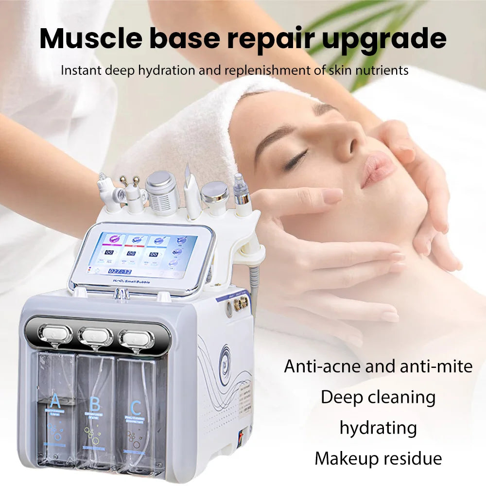 Máquina de Belleza Facial con Burbujas de Hidrógeno y Oxígeno, Dispositivo Profesional para el Cuidado de la Piel en Salones, para Eliminación de Puntos Negros, Hidratación e Inyección de Oxígeno