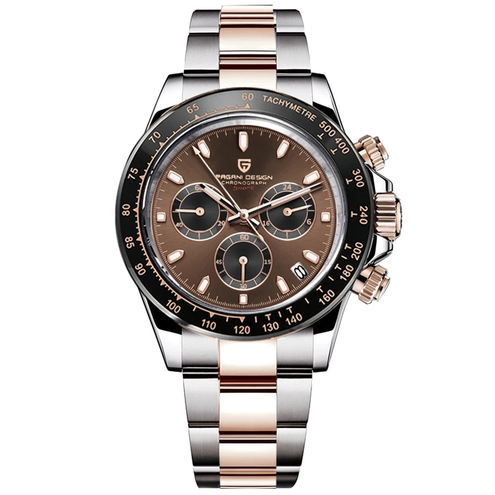 Reloj de hombre PAGANI DESIGN 2026 nuevo, dorado 1644, reloj de pulsera de cuarzo de lujo de marca superior para hombre, cronógrafo, resistente al agua