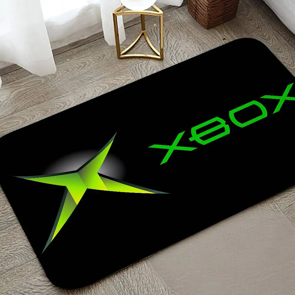 Alfombra de suelo con logotipo Cool H-XBox-S, alfombra de puerta de franela estampada con patrón, adecuada para baño, sala de estar, decoración del hogar