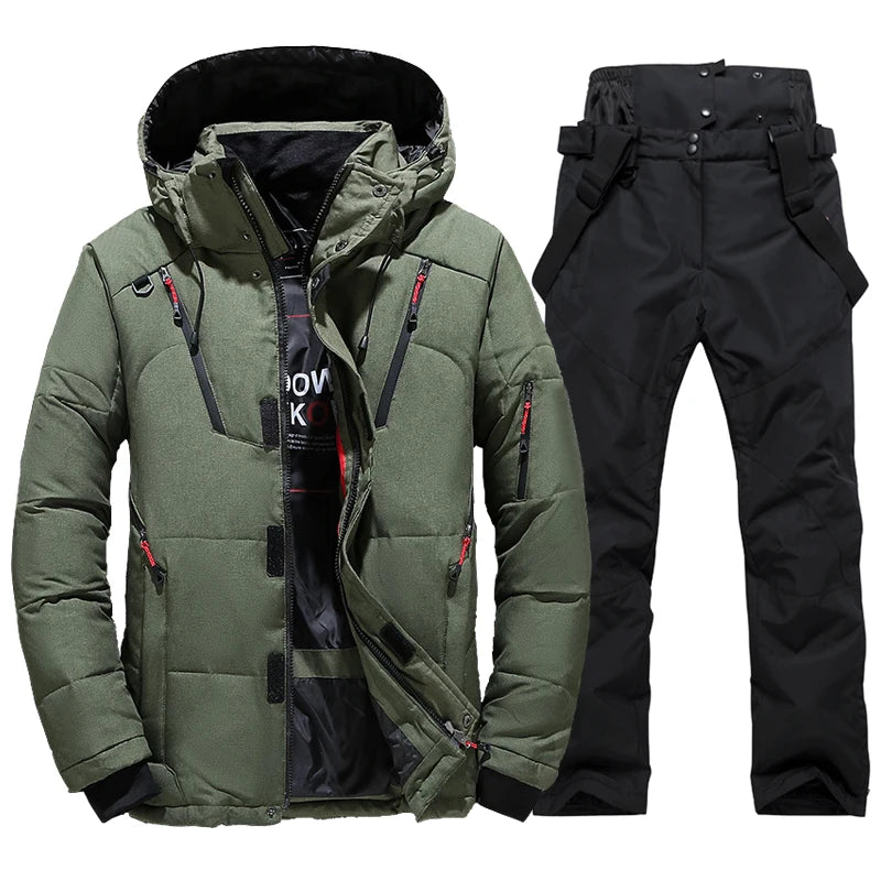Traje de esquí para hombre, Parkas de nieve cálidas a prueba de viento para deportes al aire libre, chaquetas y pantalones de esquí, ropa de Snowboard para hombre, monos, nuevo, Invierno