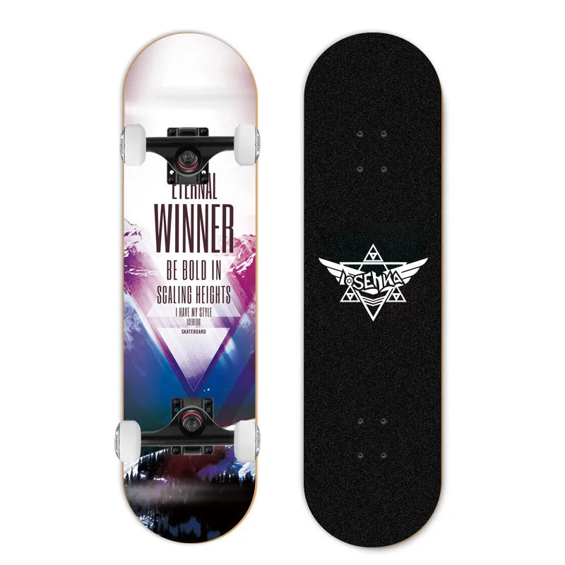 Patineta de Doble Kick para Principiantes, 7 Capas de Madera de Arce, Cuatro Ruedas, Cruiser Urbano, Tabla Completa para Adultos, Hombres, Mujeres y Adolescentes