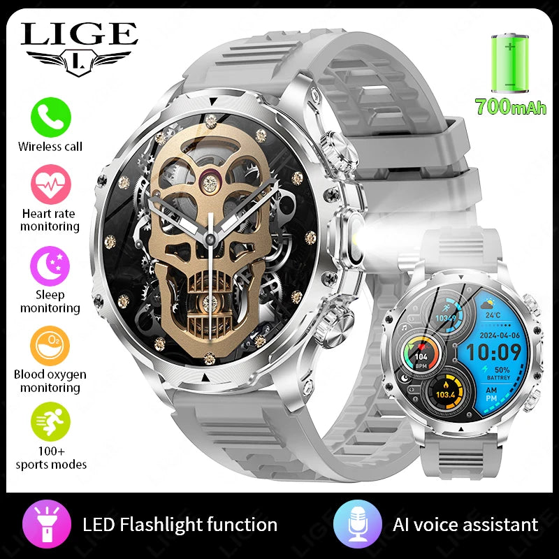 Nuevo reloj inteligente LIGE Ultra AMOLED HD de 1,9 pulgadas, 416*416, para hombre, con llamadas Bluetooth, batería de 700 mAh, deportivo, fitness, resistente al agua