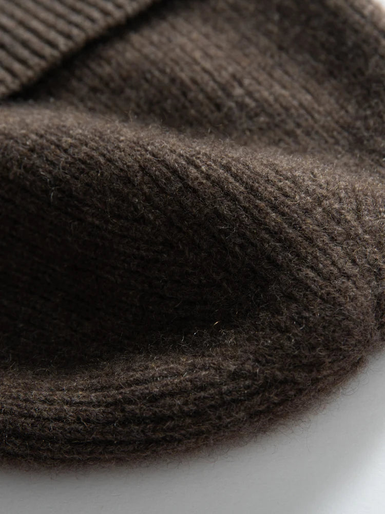 Gorros de Cachemira de primera calidad de 100%, gorros gruesos de punto para hombres y mujeres, gorro de otoño e invierno, gorro de pelo de pescador acanalado fino suave