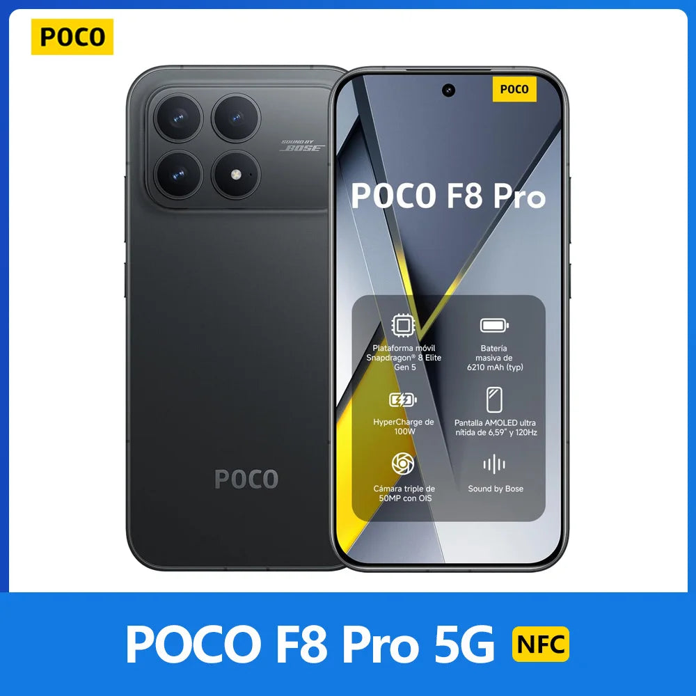Poco F8 Pro 5g 12 512Gb Eea Version, Snapdragon ®           8 Elite, 120 Hz 6.59", 50 Mp Camera, 6210 Mah, Ip68, Nfc