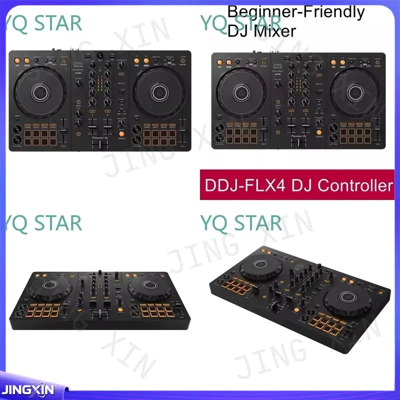 Controlador de DJ digital DDJ FLX4 para principiantes de Pioneer, para streaming, presentaciones en vivo, configuración de bar, mezcla y scratch.