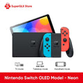 Set de Nintendo Switch modelo OLED color blanco, pantalla OLED de 7” vívida, almacenamiento interno de 64 GB, soporte ancho ajustable