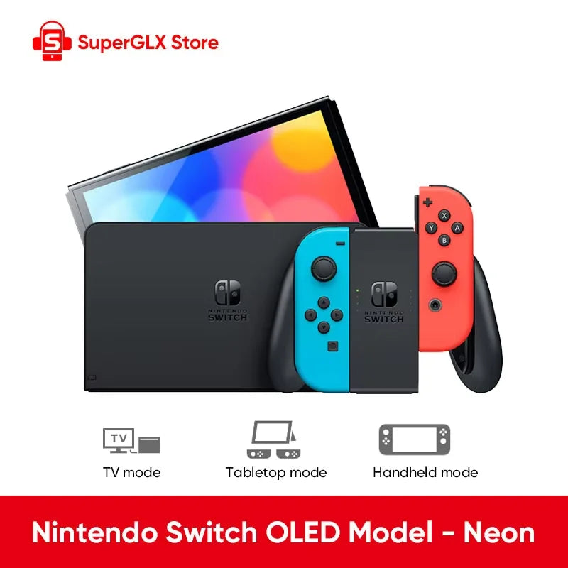 Original Nintendo Switch OLED Modelo Blanco set Vivid 7” Pantalla OLED Almacenamiento interno de 64 GB Soporte ancho ajustable