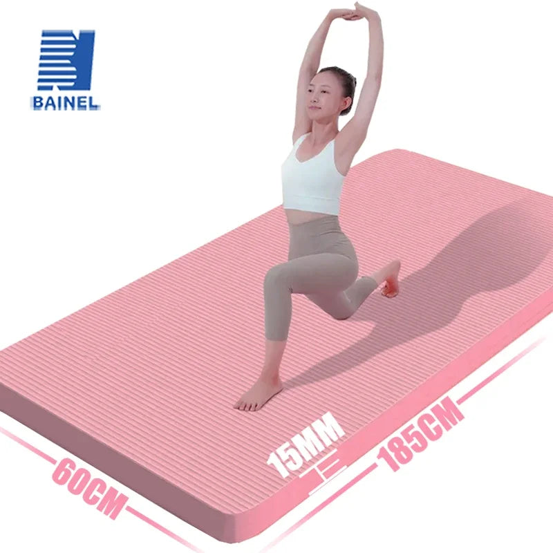 Estera de Yoga de 15mm de espesor, estera antideslizante para deportes ambientales, estera de Yoga de espuma cómoda NBR para ejercicio familiar, Yoga, Pilates