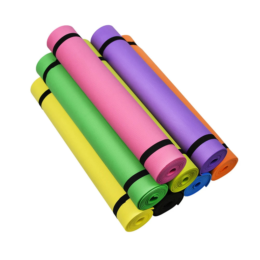 Esterilla de yoga EVA de 4 mm, esterilla de fitness antideslizante, esterilla delgada para yoga, esterilla para ejercicios en casa, gimnasio y pilates, esterilla de fitness.