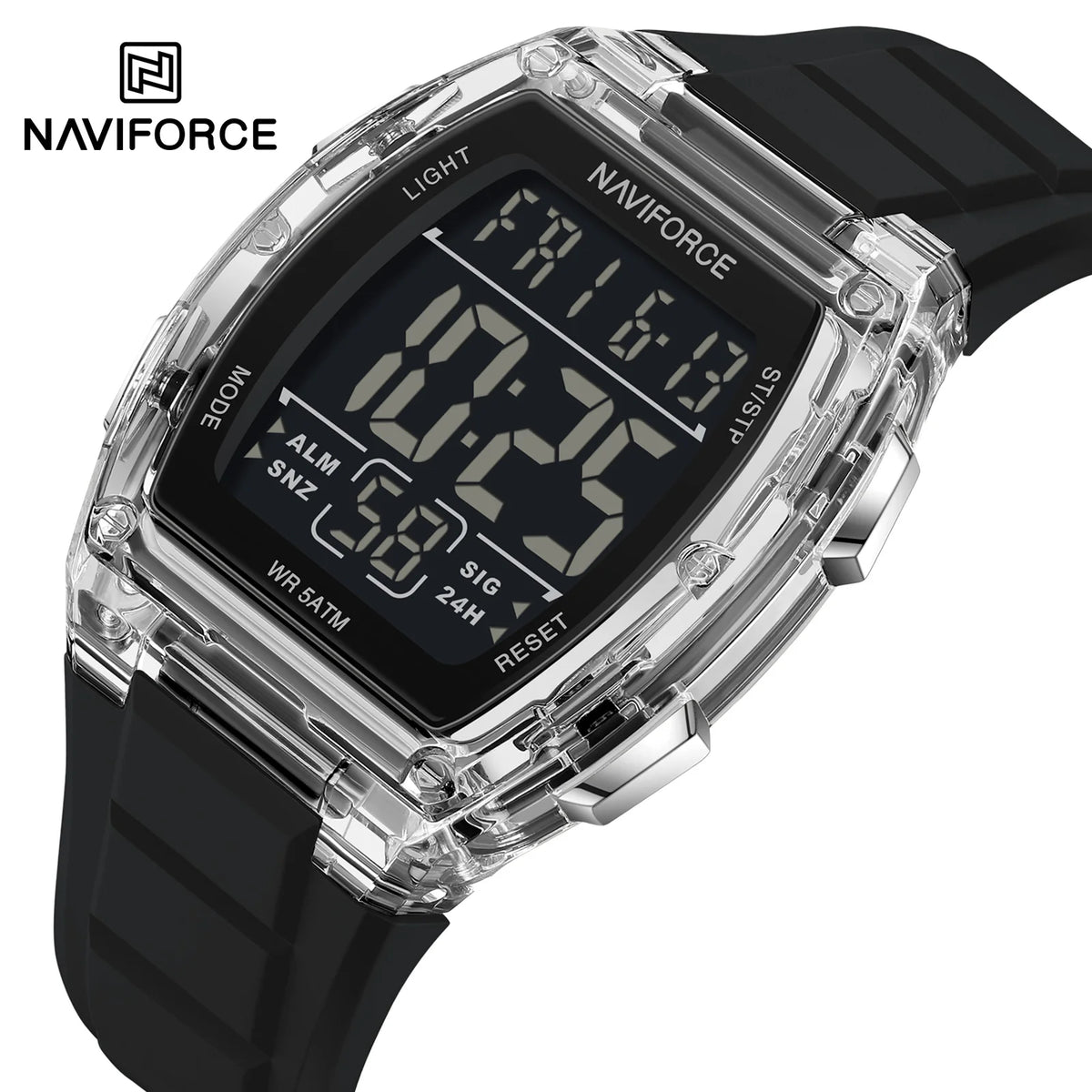 Reloj Naviforce 6106 con correa de silicona, reloj de pulsera de moda para hombre, pantalla LCD, analógico-digital, de cuarzo, deportivo.