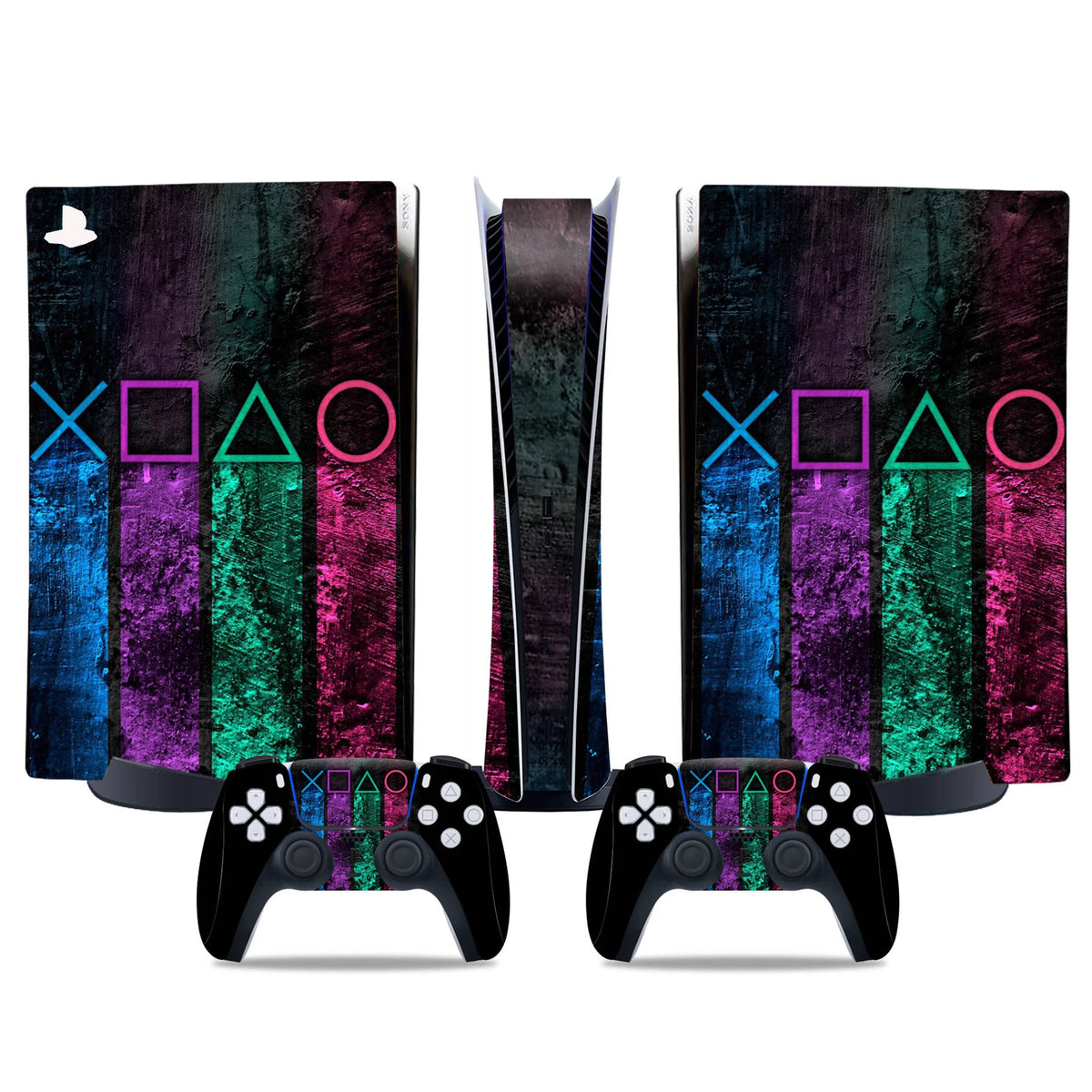 Skin Sticker for PS5 Digital Decorative Vinyl Decal Full Cover Wrap for Game Console and 2 Controllers