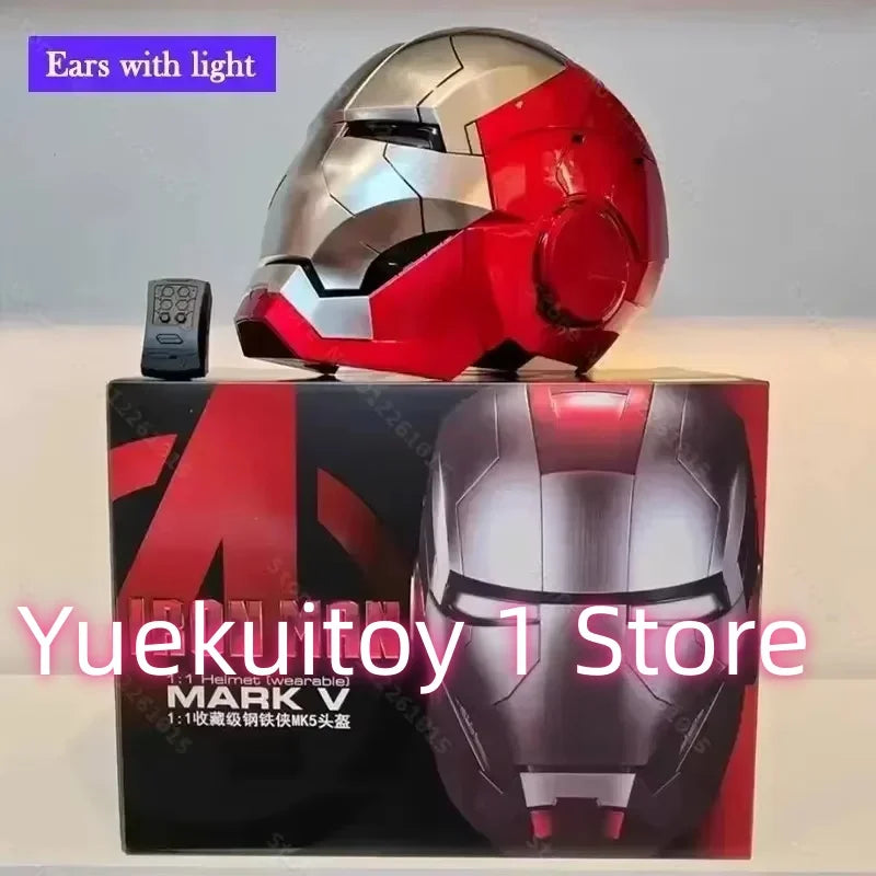 Casco de Iron Man 1:1 Mk5 Mk50 Mk17, Casco Deformable con Control de Sonido, Modelo Coleccionable, Juguete, Regalo de Cumpleaños o Festival
