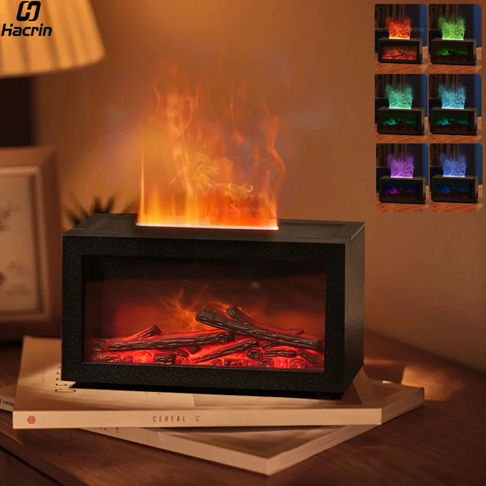 Humidificador para chimenea, humidificador de llama aromática, difusor de fragancia, difusor de aceite esencial de aromaterapia, humidificador de fuego para el hogar y la habitación