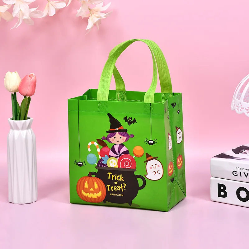 Bolsas de regalo de dulces de Halloween para niños, bolsas de truco o trato con asa, 1-60 piezas
