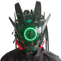 JAUPTO Cyberpunk máscara luces redondas con máscaras tejidas juego de rol Halloween adecuado para accesorios de festivales de música de fiesta