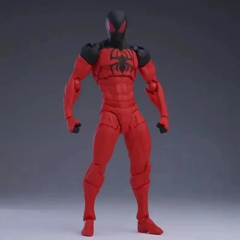 Figuras de araña originales, juguetes de desorden, traje negro, vecino, Symbiote, araña escarlata, Kaine Parker, figuras de acción de araña negra y roja, Juguetes
