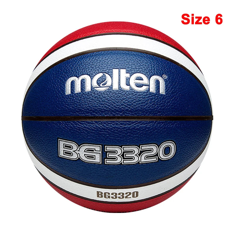 Molten-pelotas de baloncesto de Material PU, juego de entrenamiento de partido callejero para interiores y exteriores, tamaño oficial 7/6/5, hombre, mujer y niño