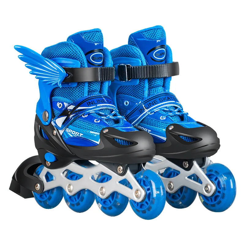 Zapatos de patín en línea parpadeantes para niños y niñas, patines de 4 ruedas para mujeres y hombres, zapatillas de patinaje al aire libre, tamaño ajustable 26-42
