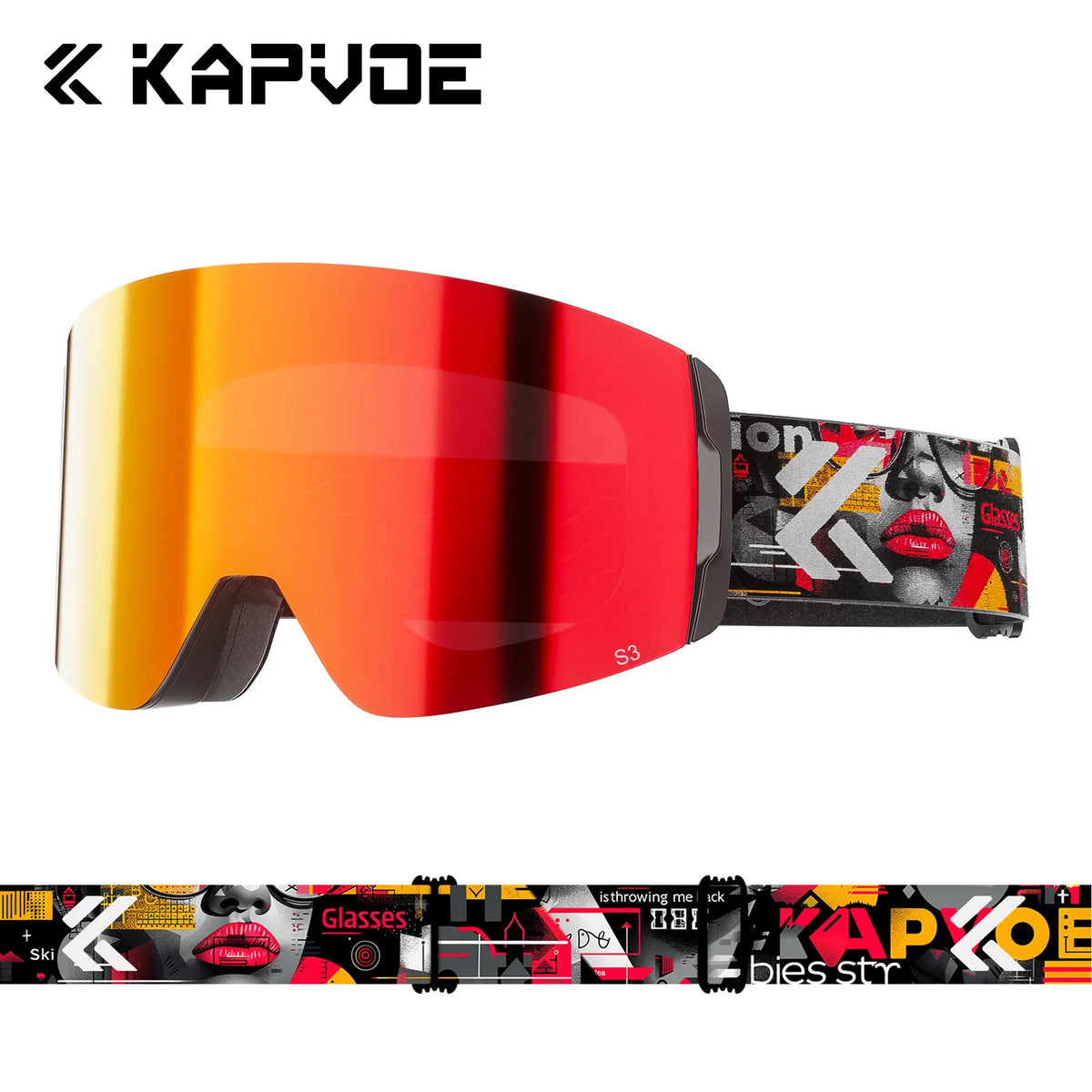 Gafas de esquí Kapvoe, gafas de nieve, gafas de sol UV400 para esquí y snowboard, gafas de moda para mujer y hombre, lentes antiniebla, gafas para motocicleta.
