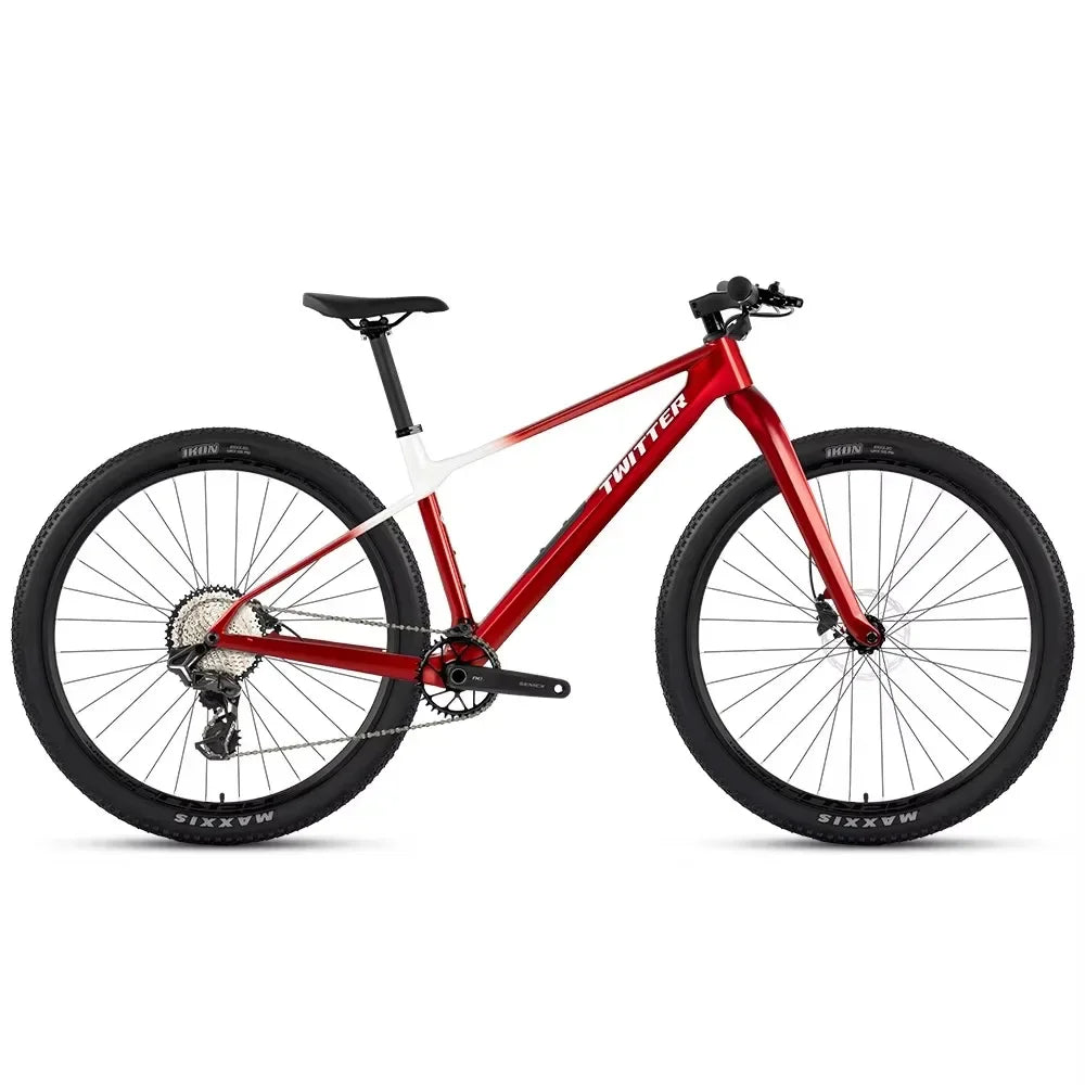 Bicicleta de montaña de fibra de carbono para campo a través TWITTER M10 SENTYEH con velocidad variable electrónica, frenos de disco hidráulicos ES800-13S/XT/M8100-12S