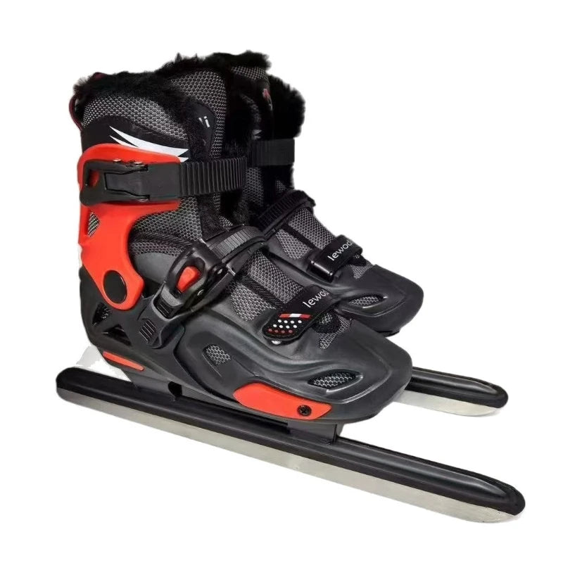 Patines de Velocidad Ajustables Unisex con Forro Térmico de Felpa, Carcasa Rígida y Cuchillas de Acero Inoxidable para Adultos, Niños y Principiantes