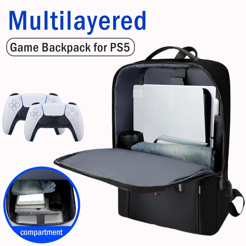Bolsa de almacenamiento multifuncional, mochila para consola de juegos para consola PlayStation 5, Estuche de transporte de viaje con puerto USB para accesorio PS5