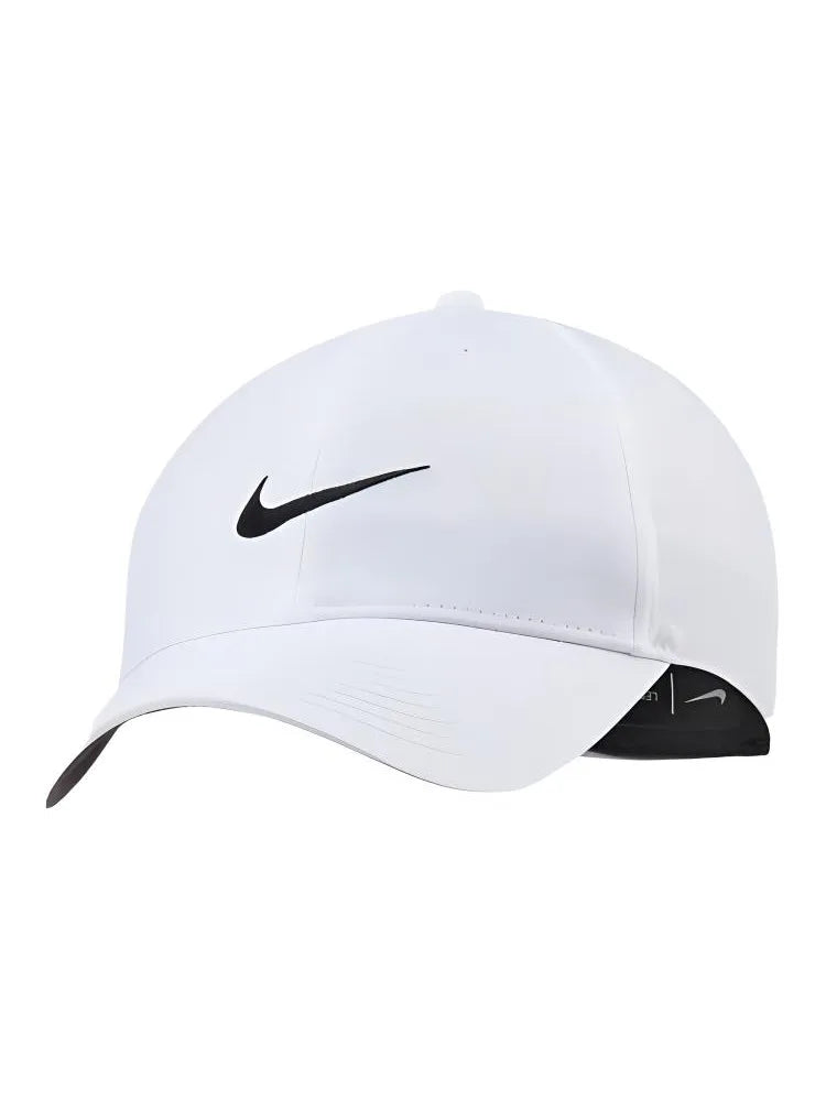 Gorra de béisbol Nike Legacy91 Unisex, poliéster, hebilla metálica ajustable, color blanco y negro, bordada, para golf y deportes - BV1076-100
