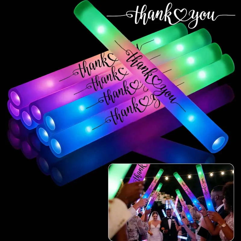 30-100 Barras Luminosas LED RGB de Colores, Varitas de Espuma Luminosas para Bodas, Festivales de Música y Carnavales