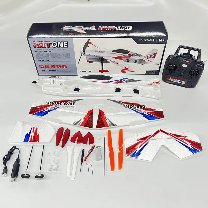 NUEVO Avión RC de 4 Canales con Motor sin Escobillas, Helicóptero a Control Remoto, Planeador RC, Juguetes
