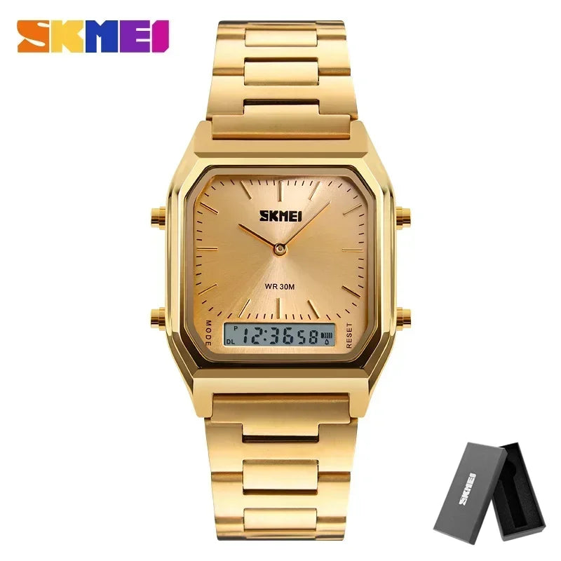 SKMEI 1220 Quartz Wristwatches relogio masculino Fashion Casual Watch  Men Digital Dual Time Sports Chronograph 3bar Waterproof
