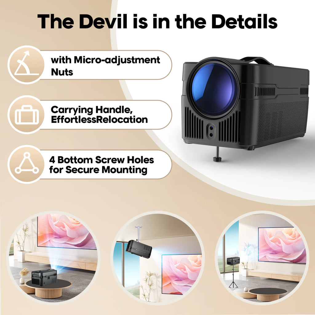 Proyector Magcubic HY450C 900ANSI 8K 4K Nativo 1080P Ultra Corta Distancia Allwinner H726 Auto Offset BT5.4 WIFI6 Asistente de Voz