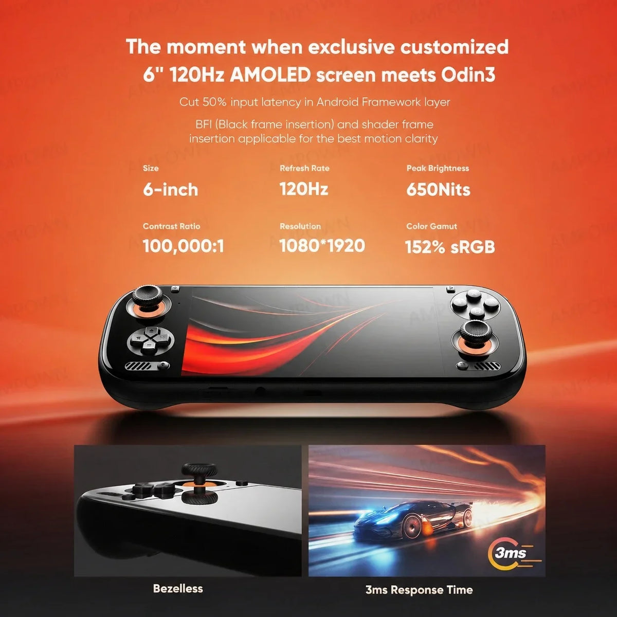 AYN ODIN 3 Handheld Game Console 6" 120Hz AMOLED Qualcomm 8 Elite 8000mAh 60W Fast Charge 4K DP Output Retro Gaming Android New ODIN3