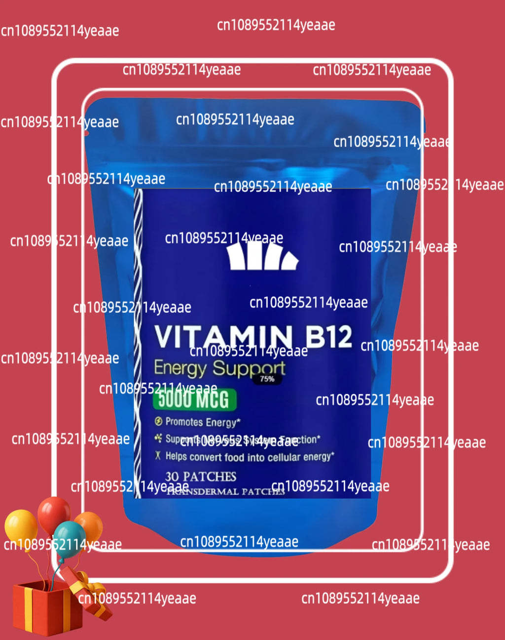 30 Parches Transdérmicos de Vitamina B12 - Suplemento para Energía, Metabolismo y Apoyo al Sistema Nervioso
