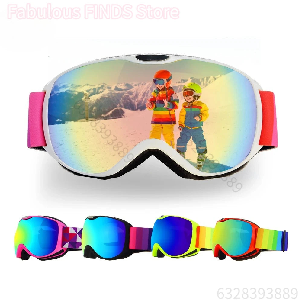 Gafas de esquí para niños de 4 a 14 años, antiniebla, doble capa, UV400, gafas de nieve, deportes al aire libre, Snowboard de invierno, gafas de esquí para niños