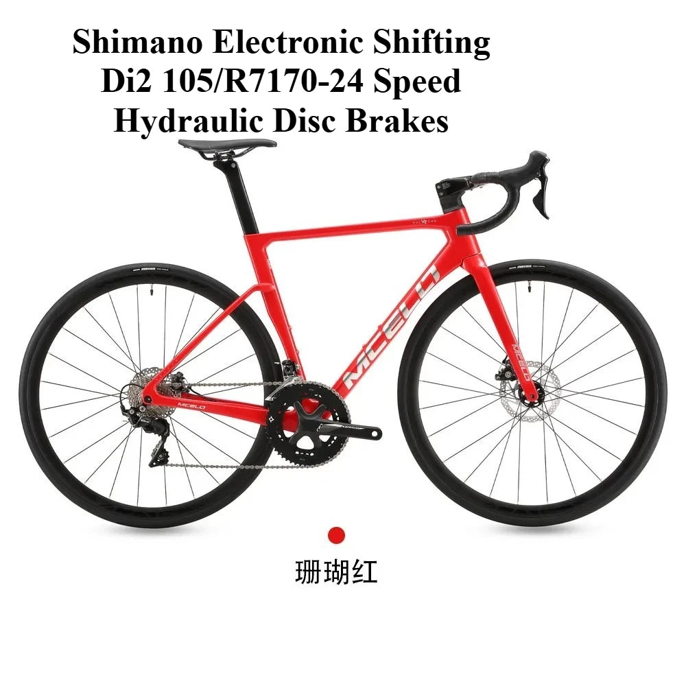 Bicicleta de carretera de fibra de carbono T800 de alto rendimiento, ultraligera de 7,5 kg, edición dedicada al equipo de carreras YUZHE, V2 105 Di2 R7170-24S, con frenos de disco hidráulicos