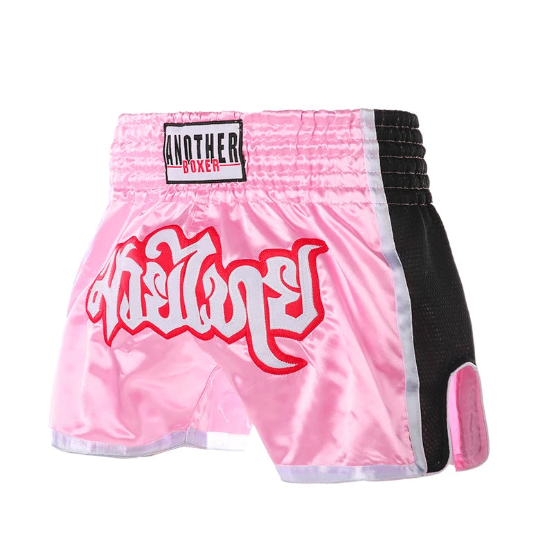 Pantalones Cortos de Muay Thai para Hombre, Mujer y Niños, Pantalones de Entrenamiento de Boxeo, Kickboxing, Bordados, para Gimnasio, Artes Marciales, Grappling, Ropa de Entrenamiento de MMA
