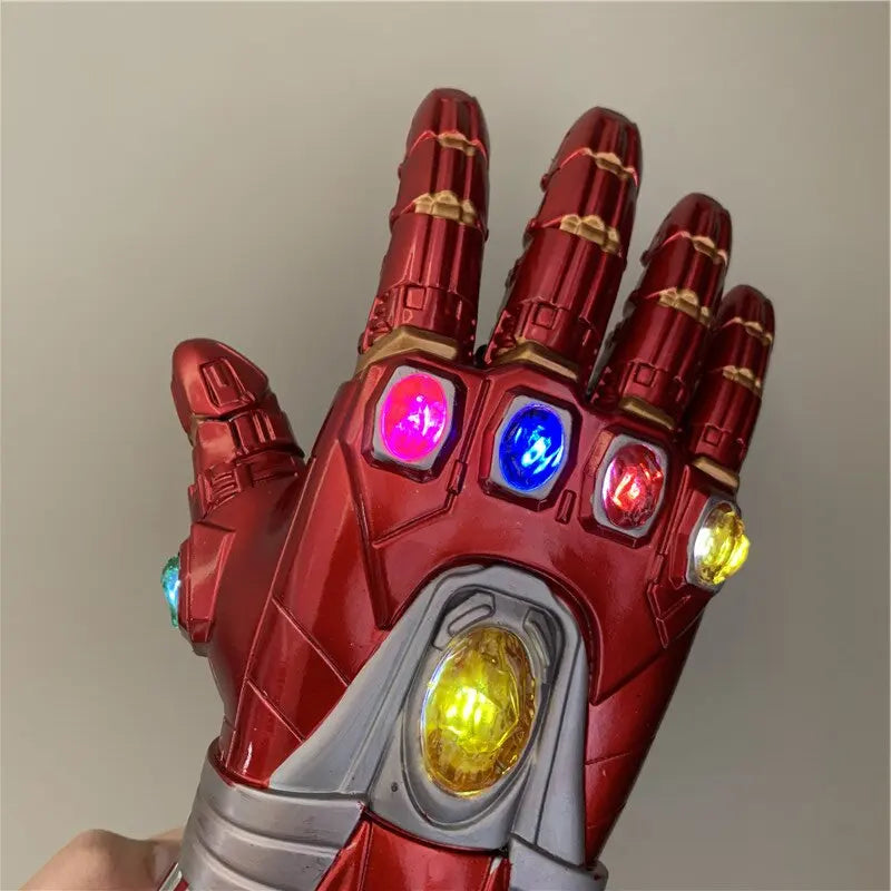 Guante de Iron Man de Marvel, Thanos, luz LED 1:1, armas de guerra, Cosplay, vengadores, guantes de superhéroe, Capitán América, regalo para niños y adultos