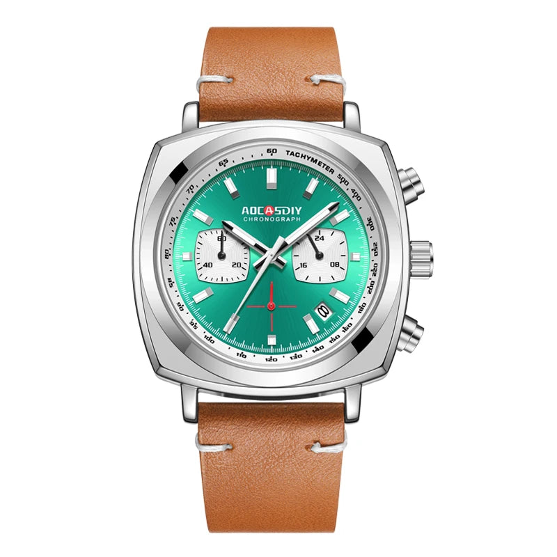 Reloj de cuarzo cuadrado para hombre 2026, multifuncional, con cronógrafo, tres subesferas, seis manecillas, resistente al agua, Relogio Masculino