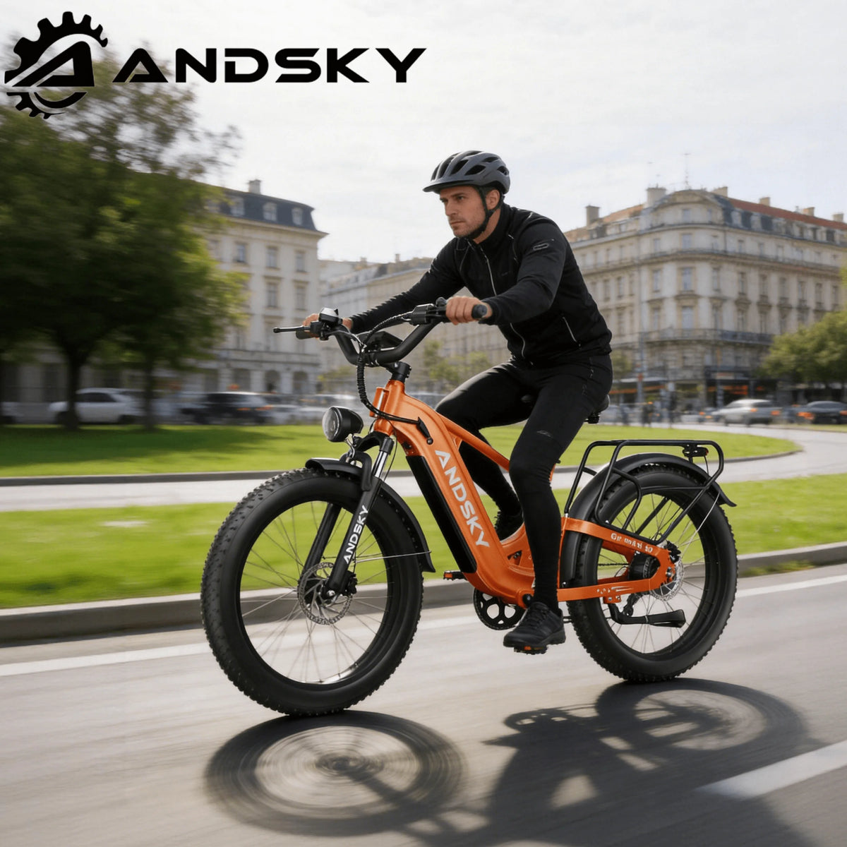 ANDSKY Gravita SO Electric Bike for Adults 7-Speed Gears City Commuter E-bike 120KM Long Range 48V 20Ah Removable Battery 26"x4" All-Terrain Fat Tires Electric Bicycle Hydraulic Disc Brakes