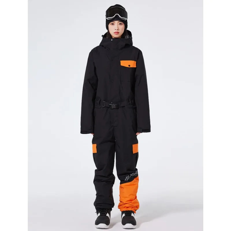Mono de Esquí Profesional Impermeable para Hombre y Mujer, Mono de Esquí de una Pieza con Pegamento, комбинезон горнолыжный мужской