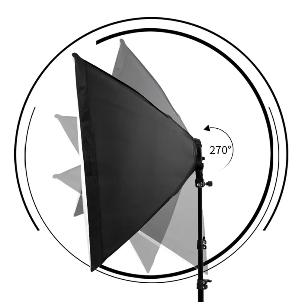 SH 1pc-3Pcs Kit de Iluminación Softbox para Fotografía 50x70CM, Sistema de Luz Profesional con Bombillas Fotográficas E27 para Estudio Fotográfico
